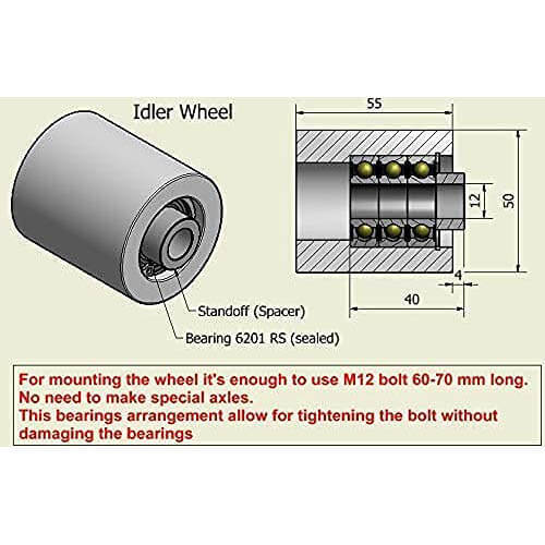 AL-6-4-24 - Belt Grinder Wheel Set / Knife Grinder 6,2″/158mm Drive -  24mm shaft, 4″/102mm Tracking, 2″/51mm Idle