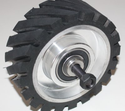 Belt Grinder-6″ /150 mm- Contact Wheel Serrated Rubber-50 mm Wide +Adapter