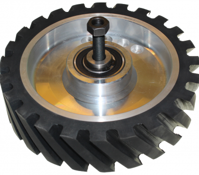 Belt Grinder-8″ /200 mm- Contact Wheel Serrated Rubber-50 mm Wide +Adapter