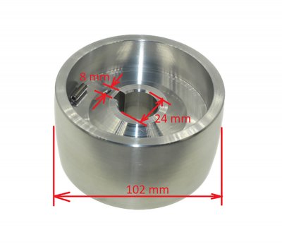 Drive Wheel 102mm diameter, 55mm wide, 24mm Shaft