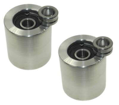 Pack of 2 x Belt Grinder Idler Wheels 51 mm Diameter 55 mm Long- 12 mm Shaft