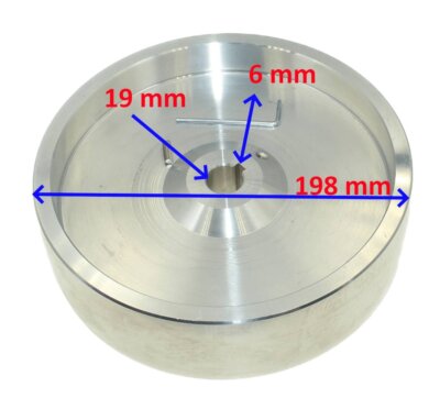 Drive Wheel 198 mm diameter, 55 mm wide, 19 mm Shaft