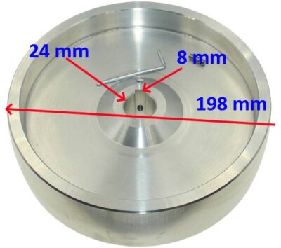 Drive Wheel 198 mm diameter, 55 mm wide, 24 mm Shaft