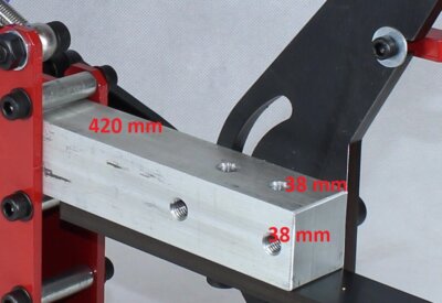 Aluminium Tooling Arm 38 x38 mm cross section – 420 mm long