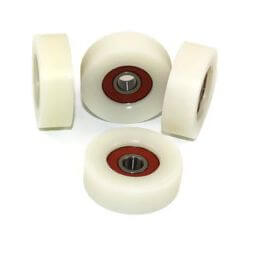 (30-10-8)  Nylon Roller – 30mm Diameter – 10mm Wide – 8mm Bearing / 20 kg Load Capacity (A set of 4 Rollers)