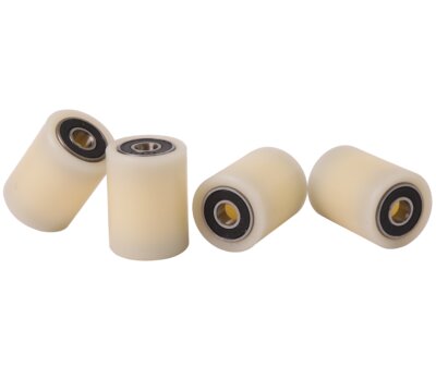 (30-40-8)  Nylon Roller – 30mm Diameter – 40mm Wide – 8mm Bearing / 30 kg Load Capacity (A set of 4 Rollers)