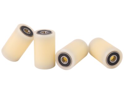 (30-50-8)  Nylon Roller – 30mm Diameter – 50mm Wide – 8mm Bearing / 30 kg Load Capacity (A set of 4 Rollers)