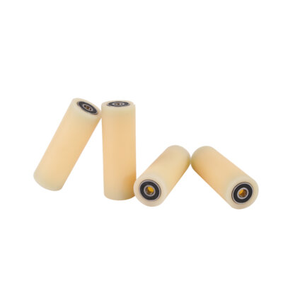 (35-100-8)  Nylon Roller – 35mm Diameter – 100mm Wide – 8mm Bearing / 50 kg Load Capacity (A set of 4 Rollers)