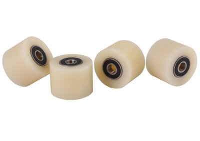 (35-30-8)  Nylon Roller – 35mm Diameter – 30mm Wide – 8mm Bearing / 40 kg Load Capacity (A set of 4 Rollers)