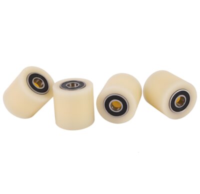 (40-40-10)  Nylon Roller – 40mm Diameter – 40mm Wide – 10mm Bearing / 40 kg Load Capacity (A set of 4 Rollers)