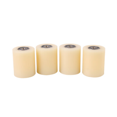 (40-50-8)  Nylon Roller – 40mm Diameter – 50mm Wide – 8mm Bearing / 40 kg Load Capacity (A set of 4 Rollers)