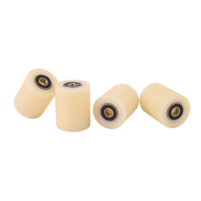 (35-50-8)  Nylon Roller – 35mm Diameter – 50mm Wide – 8mm Bearing / 40 kg Load Capacity (A set of 4 Rollers)