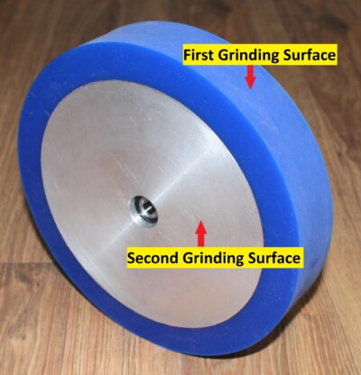 PATENDED  Professional Grade 250 mm/10 inch- Urethane -Contact Wheel – Smooth (Solid) Rubber-50 mm Wide