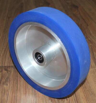 PATENDED  Professional Grade 250 mm/10 inch- Urethane -Contact Wheel – Smooth (Solid) Rubber-50 mm Wide